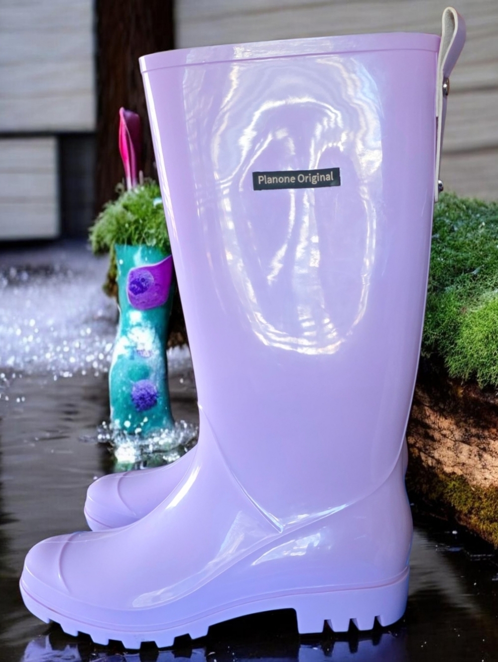LIKE NEW PLANONE (39/ 8.5-9) Lilac Women’s Waterproof Rain Boots - Picture 3 of 13